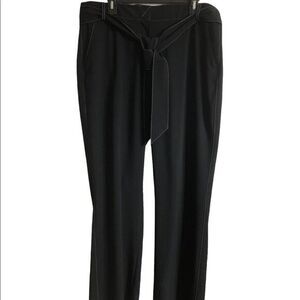 Lane Bryant pants Sz 16 black contrast white zip hook closure four pocket office